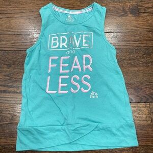 RBX girls Blue and Pink Athletic Tank Top Brave Fearless size M